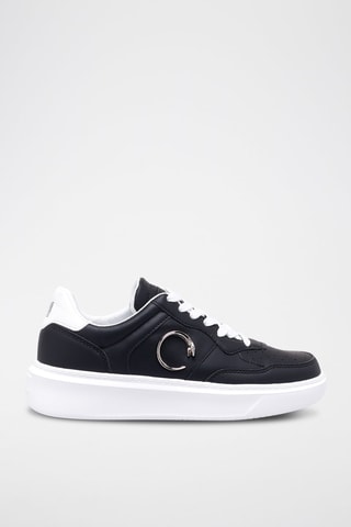 Zapatillas de piel - Blanco y negro