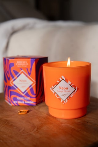 Geurkaars Néon en Oorbellen - Oranje