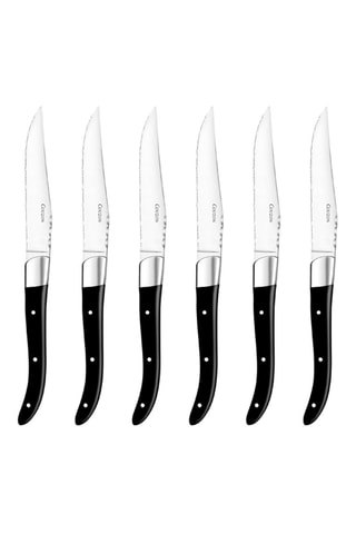 6 cuchillos chuleteros de acero inoxidable - 22,5 cm