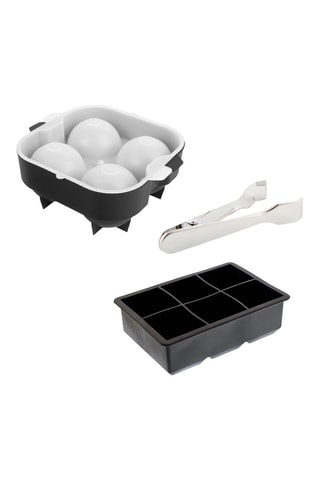 Juego de cubitos de hielo de acero inoxidable y silicona Chill - 3 piezas