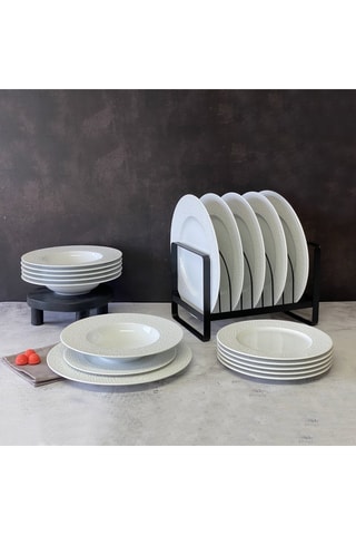 6 platos llanos de porcelana Urban - 28 cm