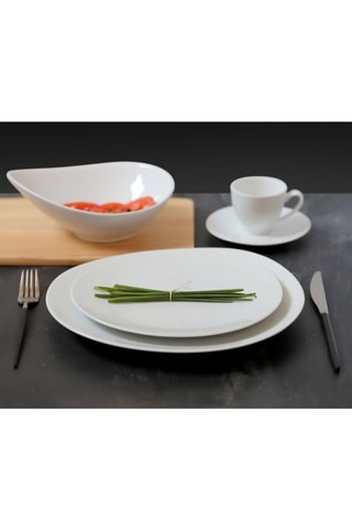 6 platos llanos de porcelana Hermine - 28 cm