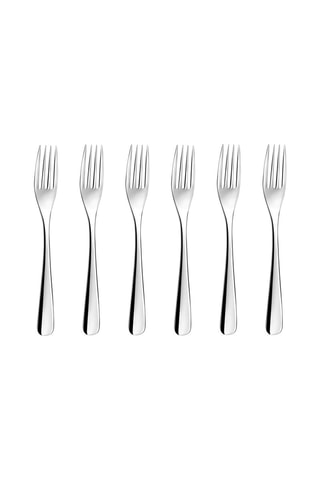 6 fourchettes gâteau en acier inoxydable Iris