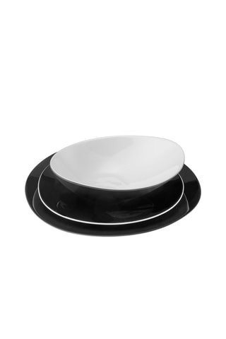 Vajilla de porcelana Sven noir - 18 piezas