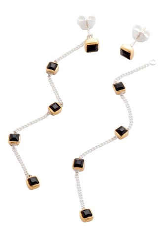Oorbellen - Zilver en Onyx
