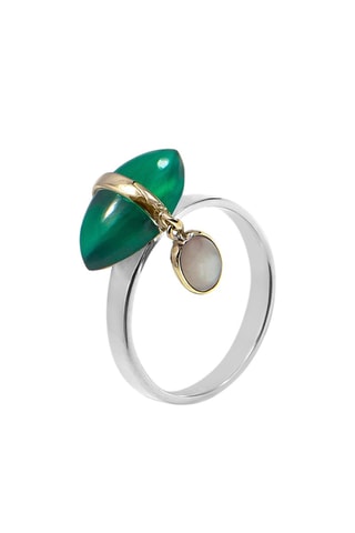 Ring - Parelmoer en Onyx