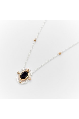 Ketting - Zilver, Onyx en Kunstparels