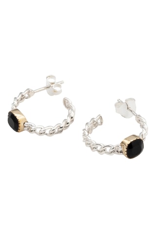 Creolen - Zilver en Onyx