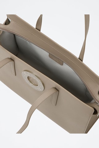 Sac porté épaule en cuir - Gris