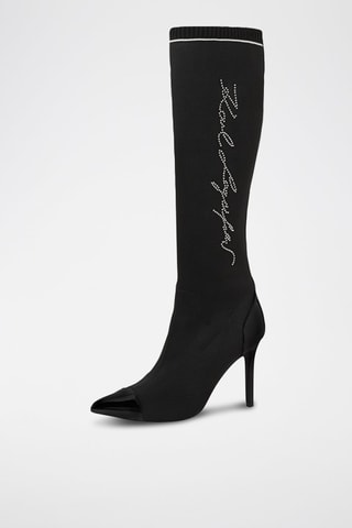Bottes en cuir de mouton - Noir et blanc