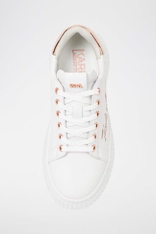 Baskets plateformes en cuir - Doré rose et blanc