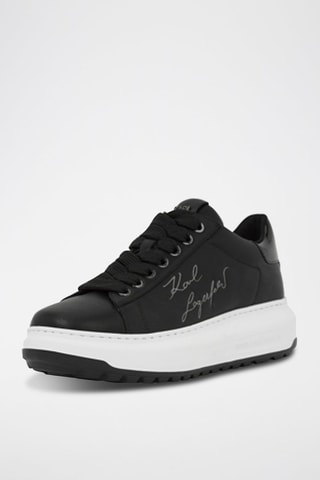 Baskets plateformes en cuir - Noir