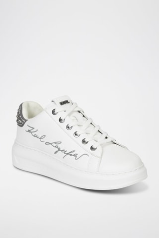 Baskets en cuir - Blanc et gris clair