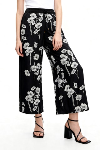 Pantalon wide leg 7/8 - Noir