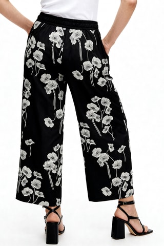 Pantalon wide leg 7/8 - Noir