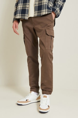 Cargobroek slim fit model- Bruin