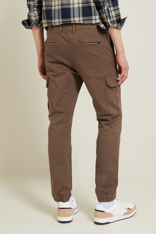 Cargobroek slim fit model- Bruin