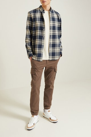 Cargobroek slim fit model- Bruin