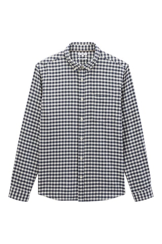 Overhemd Regular Fit - Marineblauw en Wit
