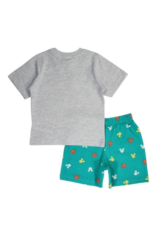 Camiseta y short Mickey Disney - Verde claro y gris claro jaspeado - Verde