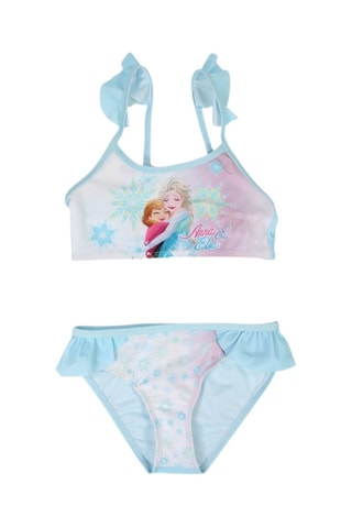 Bikini Anna y Elsa Frozen Disney - Celeste - Blanco, azul y rosa