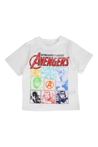 Camiseta y short Los Vengadores Disney - Blanco y negro - Blanco