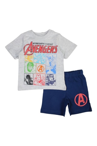 Camiseta y short Los Vengadores Disney  - Gris