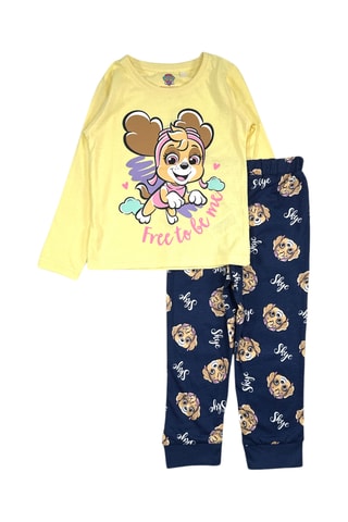 Pijama Skye Patrulha Pata - Amarelo e azul-marinho - Azul, amarelo e castanho