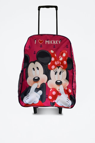 Mochila con ruedas Mickey y Minnie Disney - Blanco, negro, rosa y rojo
