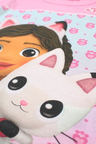 Camiseta Gabby y Pandy La casa de muñecas de Gabby - Blanco, marrón, negro y rosa