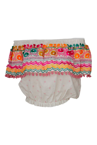 Top Zuma - Blanc, orange et rose