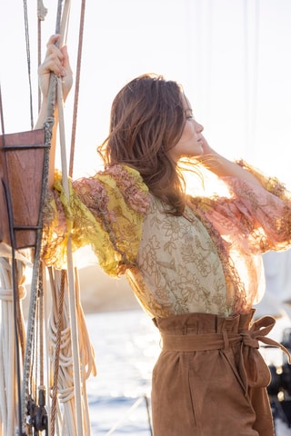 Blouse Lips - Marron