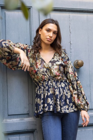 Blouse Parisian Chic - Bleu marine