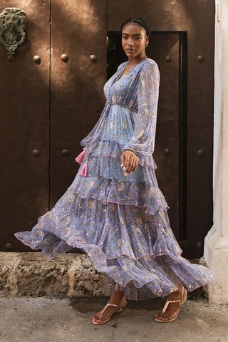 Robe longue Colombian Dreams - Bleu