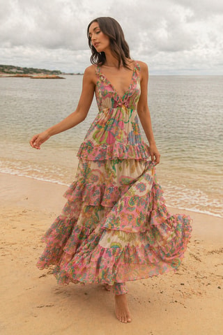 Robe longue Colombian Dreams - Vert