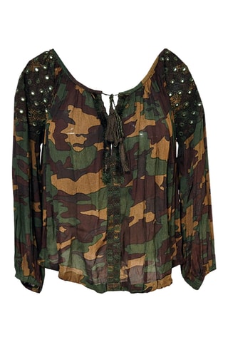 Blouse Army - Noir, vert et marron