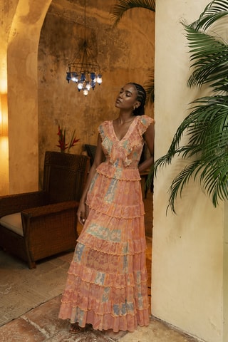 Robe longue Colombian Dreams - Beige