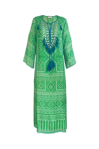 Caftan Jorja - Blanc, bleu et vert