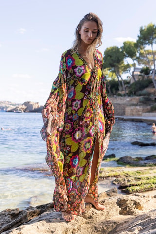 Vestido corto Shine - Negro y beige