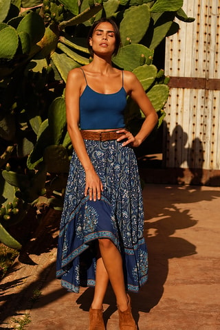 Falda larga Sky - Blanco y azul
