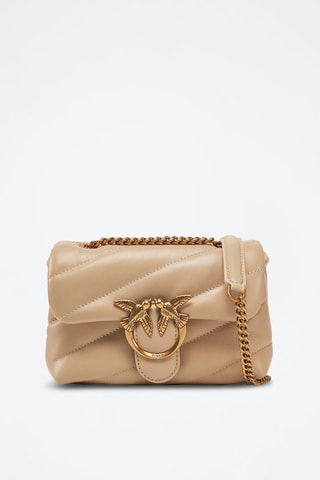 Bandolera de piel ovina napa Love Puff Baby - Dorado