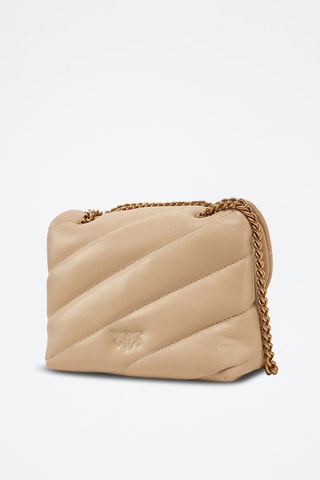 Bandolera de piel ovina napa Love Puff Baby - Dorado