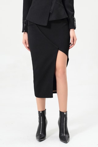 Falda cruzada - Negro