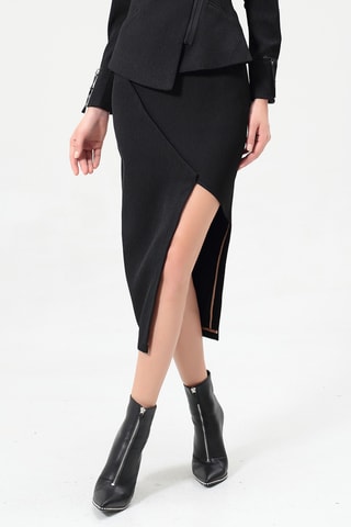 Falda cruzada - Negro