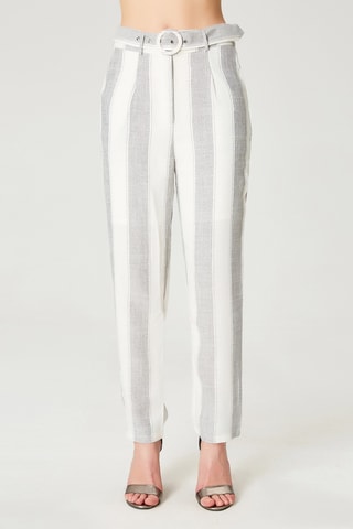Pantaloni cigarette a vita alta - Blu