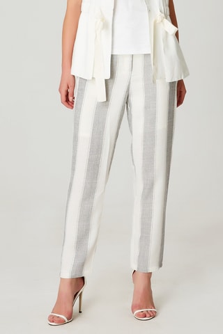 Pantaloni cigarette a vita alta - Blu