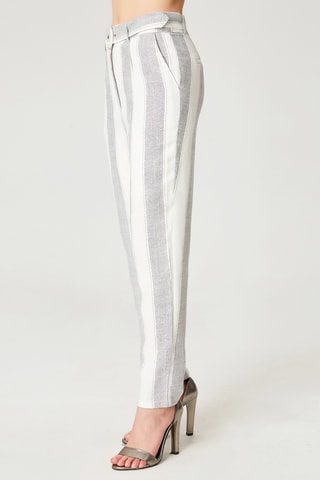 Pantaloni cigarette a vita alta - Blu