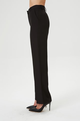Pantaloni straight a vita alta - Nero