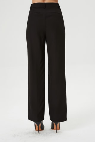 Pantaloni straight a vita alta - Nero