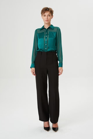 Pantaloni straight a vita alta - Nero